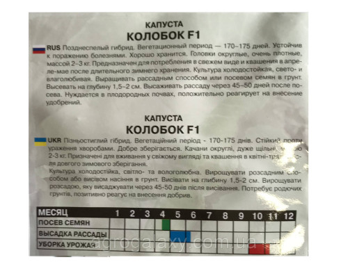 Семена капусты Колобок 5 г