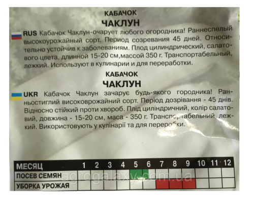 Семена кабачка Чаклун 20 г
