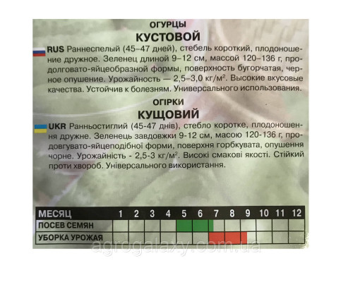 Семена огурца Кустовой 5 г