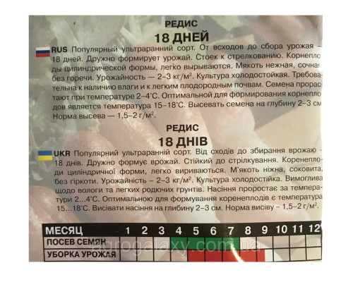 Семена редиса 18 Дней 20 г