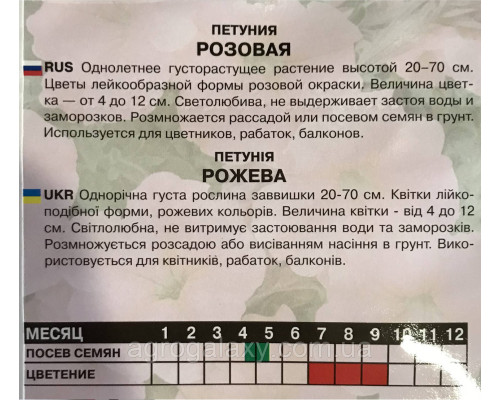 Семена петунии Розовая 1 г