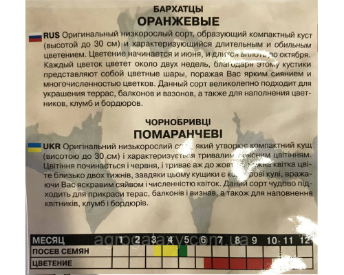 Семена бархатцев Оранжевые 2 г