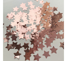 Конфетті-Метафан Зірки 2.5 см Рожеве золото, Конфетті на свято, Конфетті для декору (100 грам)