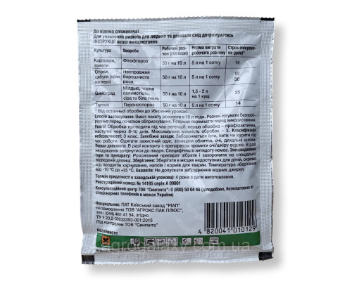 Фунгицид Syngenta Ридоміл Голд MZ 68 WG 50 г