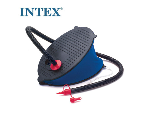 Ножний насос Intex 28 см + 3 насадки. Компактний насос для надувних виробів (69611)