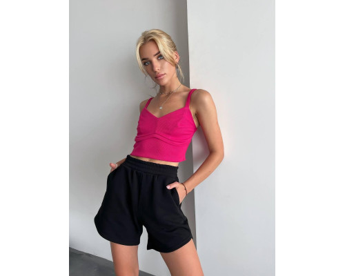 Стильний жіночий топ. Жіночий топ Рубчик Малиновий, 40/42