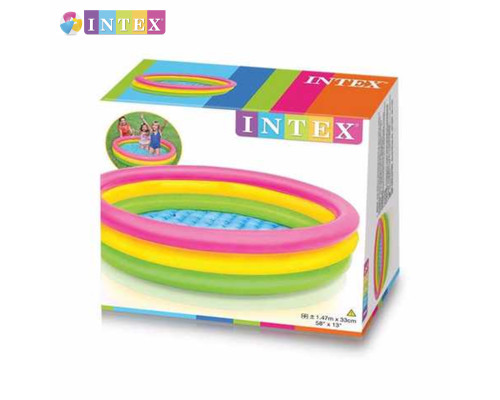 Надувний дитячий басейн "Веселка" Intex 57422 NP 147x33см, 355л, басейн для дітей від 3 років