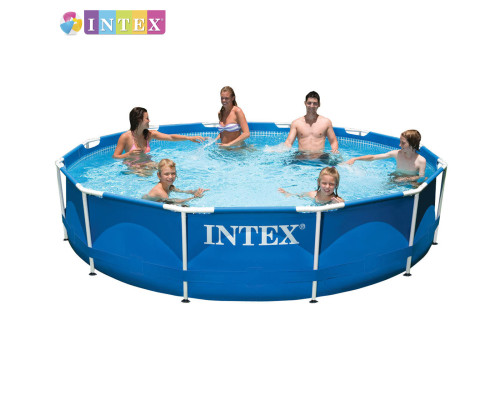 Круглий каркасний басейн Intex 28210. Розміром 366x76см, об'єм 6503л, від 6 років