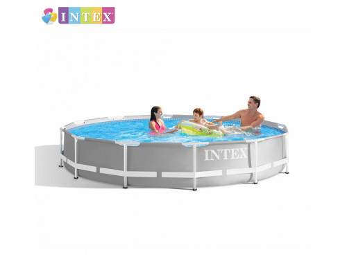 Круглий каркасний басейн Intex 26710 NP. Розміром 366x76см, об'єм 6503л