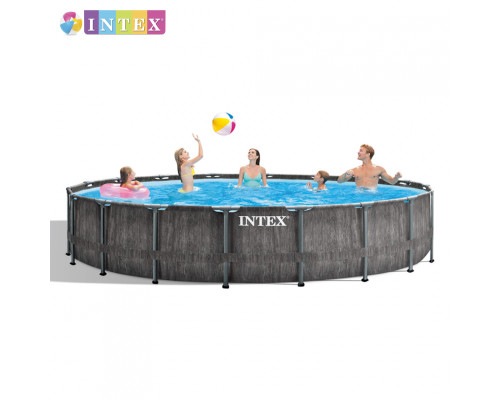Круглий каркасний басейн Intex 26744 NP. + Сходи, насос-фільтр. Розміром 549x122см, об'єм 24310л