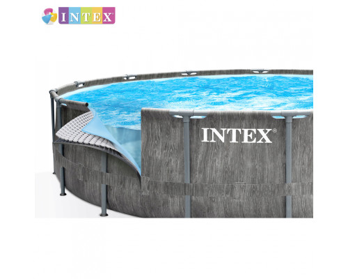 Круглий каркасний басейн Intex 26744 NP. + Сходи, насос-фільтр. Розміром 549x122см, об'єм 24310л