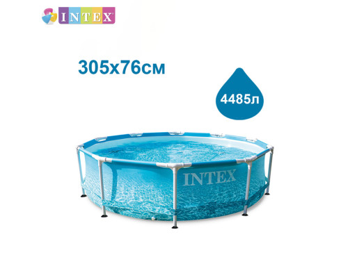 Круглий каркасний басейн Intex 28206 NP. Розміром 305x76см, об'єм 4485л