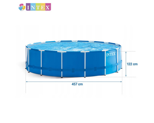 Круглий каркасний басейн Intex 28242 NP. Розміром 457x122см, об'єм 16805л, від 6 років