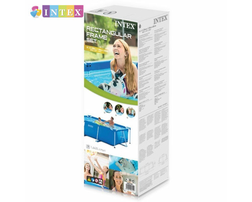 Прямокутний каркасний басейн Intex 28270 NP. Розміром 220x150x60см, об'єм 1662л, від 6 років