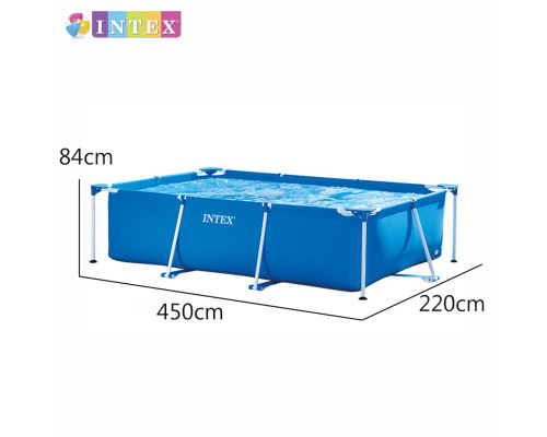 Прямокутний каркасний басейн Intex 28273 NP. Розміром 450x220x84см, об'єм 7127л, від 6 років