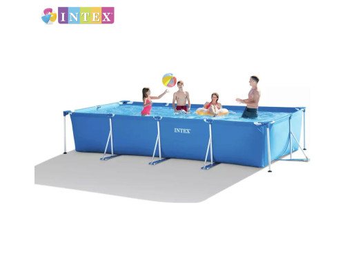 Прямокутний каркасний басейн Intex 28274 NP + Фільтр-насос. Розміром 450x220x84см, об'єм 7127л, від 6 років