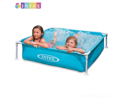 Квадратний каркасний басейн Intex 57173. Розміром 122x122x30см, об'єм 337л, від 3 років.