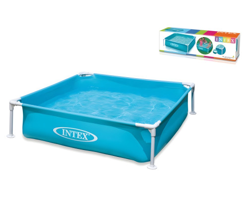 Квадратний каркасний басейн Intex 57173. Розміром 122x122x30см, об'єм 337л, від 3 років.
