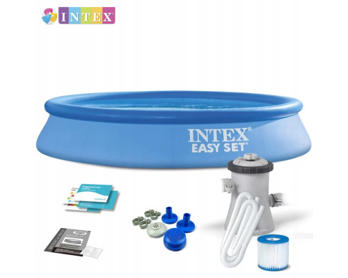 Круглий надувний басейн Intex 28118 NP. Фільтр-насос у комплекті. Розміром 305x75см, об'єм 3077л, від 6 років