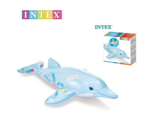 Дитячий надувний плотик "Дельфін" Intex 58535. Розміром 175х66см, від 3 років