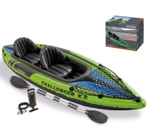Двомісна спортивна байдарка Challenger K4 Intex 68306 NP. Розміром 351 х 76 см