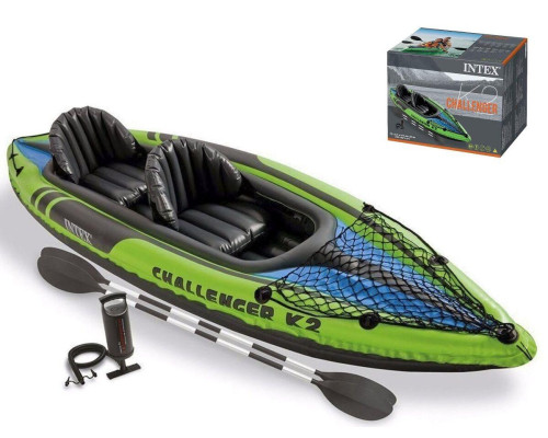 Двомісна спортивна байдарка Challenger K4 Intex 68306 NP. Розміром 351 х 76 см