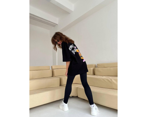 Трендова футболка, свобідний крій oversize з якісним принтом, та з натуральної бавовни