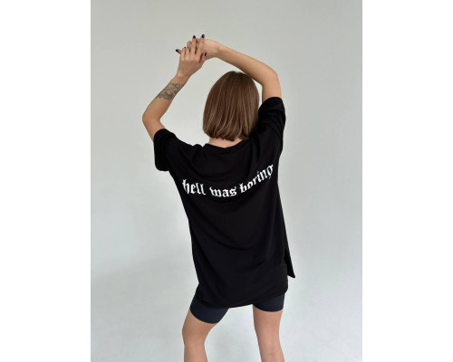 Жіноча футболка oversize. Футболка Віскоза Чорний