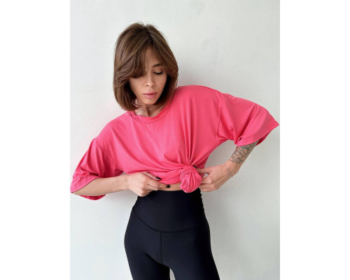 Жіноча футболка oversize. Футболка Віскоза Рожевий