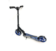 Дитячий самокат Best Scooter 49716, ЧОРНИЙ, переднє колесо PU - 22 см, заднє колесо PU - 20 см