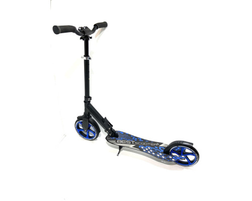 Дитячий самокат Best Scooter 49716, ЧОРНИЙ, переднє колесо PU - 22 см, заднє колесо PU - 20 см