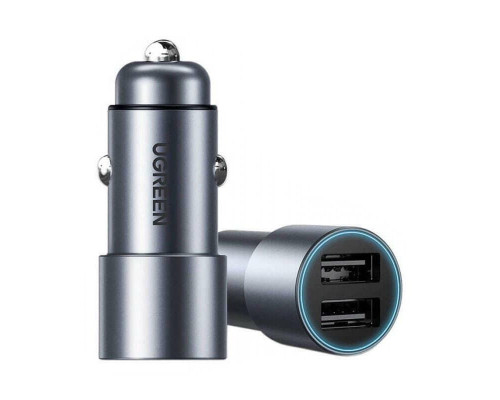 Автомобільний зарядний пристрій UGREEN CD130 24W Dual USB-A Car Charger Gray (50592)