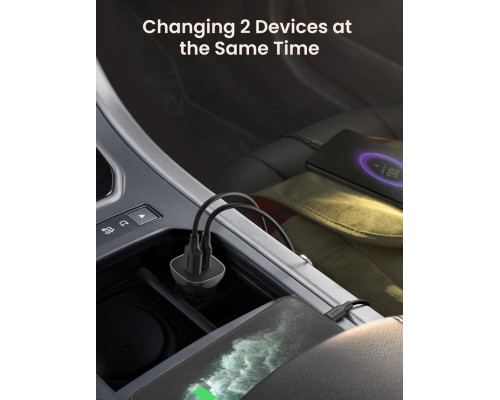 Автомобільний зарядний пристрій UGREEN CD130 Dual USB Car Charger (Space Gray) (30780)