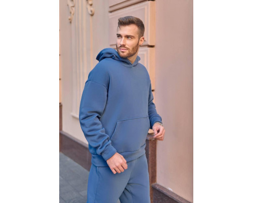Костюм чоловічий трійка. Чоловічий костюм Тринитка на флісі Джинс + чорний, XL