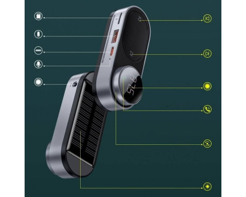 FM-модулятор Baseus Solar Car Wireless MP3 Player Black  (CDMP000001)