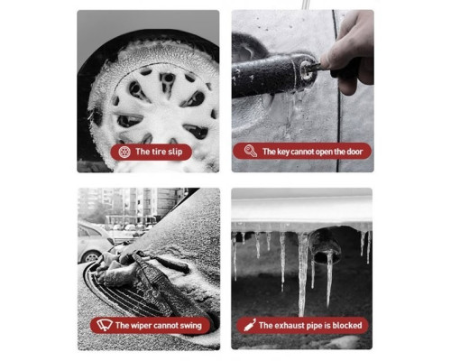 Автомобільний набір для розморожування скла та дверей Baseus Melting Point Deicer Red (ACCBJ-09)
