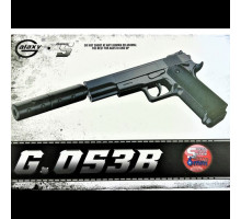 Дитячий страйкбольний пістолет Galaxy Colt 1911 із глушником. Дитячий пістолет з кулями