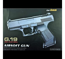 Страйкбольний пістолет Galaxy Walther P99 метал, чорний
