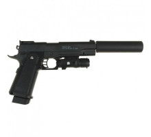G6 Страйкбольний пістолет Galaxy Colt M1911 Hi-Capa метал, чорний