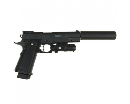 G6 Страйкбольний пістолет Galaxy Colt M1911 Hi-Capa метал, чорний