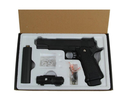 G6 Страйкбольний пістолет Galaxy Colt M1911 Hi-Capa метал, чорний