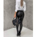 Жіночі лосини, із якісноі еко-шкіри на тканинній основі
