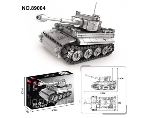 Конструктор на військову тематику Тяжкий танк Тигр Sd.Kfz.181 , 457 деталей (89004)