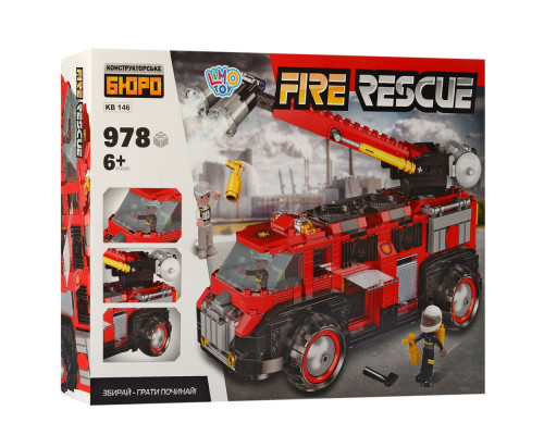 Конструктор Fire Rescue пожежна машина, 978 деталей (KB 146)