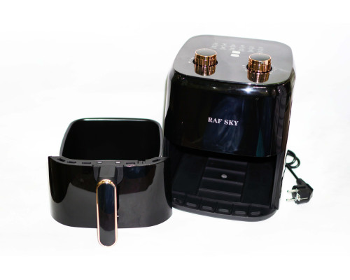 Аерогриль RAF SKY 1600w. Мультипічка для приготування без олії. Аерофритюрниця Air Fryer на 4.8 L Black
