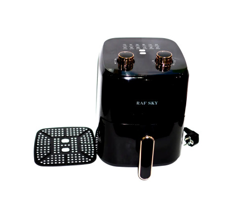Аерогриль RAF SKY 1600w. Мультипічка для приготування без олії. Аерофритюрниця Air Fryer на 4.8 L Black