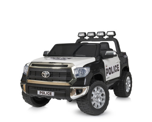 Дитячий поліцейський електромобіль Bambi Racer Toyota JJ2255EBLR-2-1 c музикою і катафотами. Чорно-білий