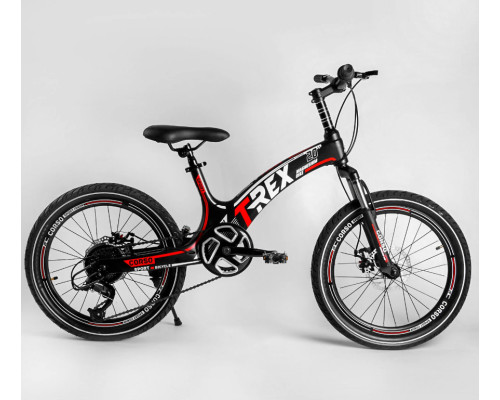 Дитячий спортивний велосипед 20 '' CORSO «T-REX» 41777 магнієва рама, обладнання MicroShift, 7 швидкостей, зібраний на 75%