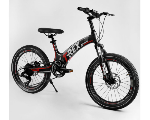 Дитячий спортивний велосипед 20 '' CORSO «T-REX» 41777 магнієва рама, обладнання MicroShift, 7 швидкостей, зібраний на 75%
