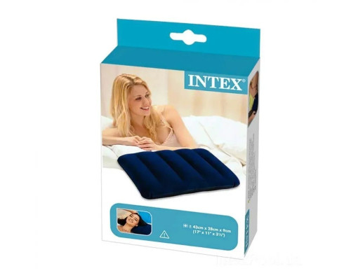 Intex Подушка 68672 надувна, синя, велюр, 48х32см